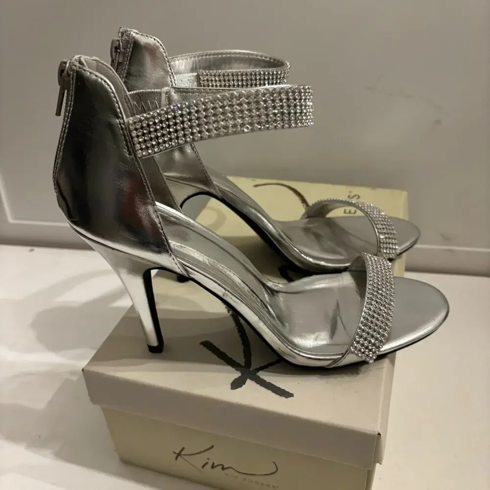 Silver Formal Rhinestone Heels for Party or Wedding Party Pumps Z 10